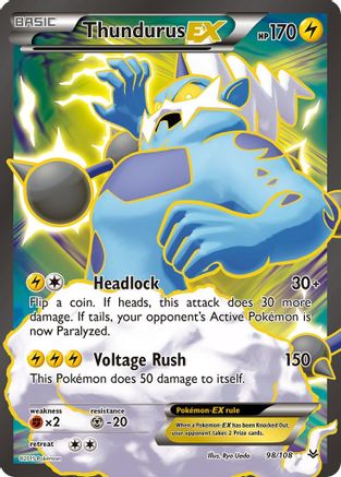 Thundurus EX (Full Art) 098/108 - XY  Roaring Skies Holofoil