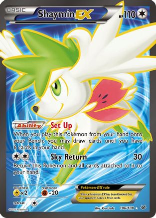 Shaymin EX (Full Art) 106/108 - XY  Roaring Skies Holofoil