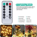 32.8Feet Globe String Lights Battery Powered Waterproof Decorative Fairy Lamp with 8 Lighting Modes Remote Control for Garden Lawn Patio
