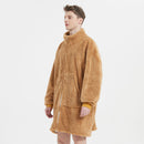 Men's Camel Fleece Zipper Cardigan Nightgown