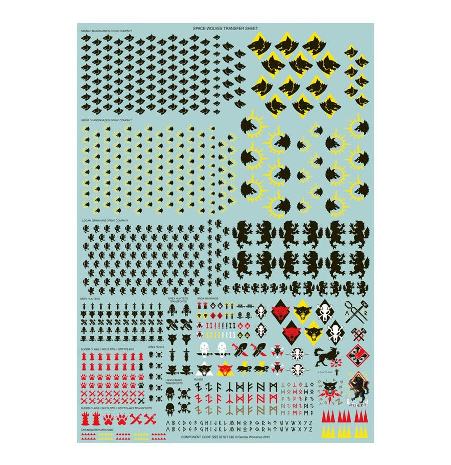 Warhammer 40K: Space Wolves - Transfer Sheet