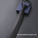 Mens Business Formal Zipper Tie With Blue Stripes