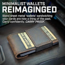 Metal And Leather Pull-Out Mens Wallet