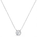 10K White Gold 1/3 Cttw Round-Cut Diamond Bezel 18" Pendant Necklace (J-K Color, I1-I2 Clarity)