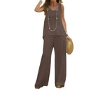 European and American spring/summer casual solid color vest and pants set