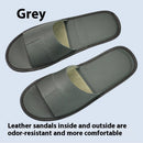 Home Indoor Non-slip Soft Bottom Cowhide Sandals