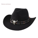European And American Style Woolen Cowboy Hat Men's Lady Couple Ethnic Style Curling