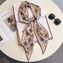 Thin Houndstooth Silk Scarf - Hair Tie