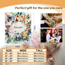 Personalized Safari Animals Blanket with Name | Botanical Wreath Design | Custom Baby & Kids Gift