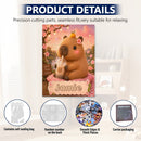 Personalized Capybara Jigsaw Puzzle with Name - Kawaii Capybara Boba Tea Cherry Blossom Design - 500 Pieces, 38x52cm - Gift Box Included
