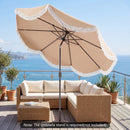 10 FT Outdoor Tassel Umbrella with Push Button Tilt