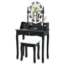 Oval Mirror Vanity Set with 10 LED Dimmable Bulbs and 3 Drawers