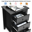 Set of 2 Nightstand End Beside Table Drawers