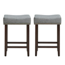 Set of 2 Nailhead Saddle Bar Stools 24 Inch Height