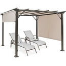 10 x 10 Feet Metal Frame Patio Furniture Shelter-Beige