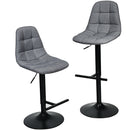2 Pieces Adjustable Bar Stools Swivel Counter Height Linen Chairs-Brown
