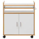Kitchen Island on Wheels with Removable Shelf and Towel Rack