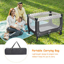Portable Baby Playpen with Mattress Foldable Design-Gray
