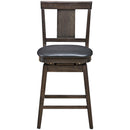 24 inch Swivel Upholstered Counter Height Bar Chair with Rubber Wood Legs