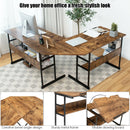 L-Shaped Computer Desk with Tiltable Tabletop