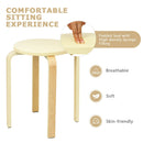 Set of 4 Bentwood Round Stool Stackable Dining Chairs with Padded Seat