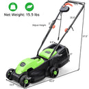13 Inch Electric Push Lawn Corded Mower with Grass Bag