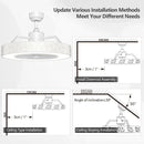 23 Inch Ceiling Fan with LED Light and Remote Control