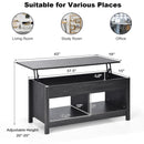 Lift Top Coffee Table with Hidden Storage Compartment and Lower Shelf for Study Room