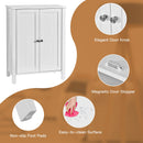 2-Door Bathroom Floor Storage Cabinet Space Saver Organizer