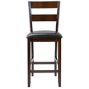 2-Pieces Upholstered Bar Stools Counter Height Chairs with PU Leather Cover