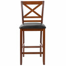Set of 2 Bar Stools 25 Inch Counter Height Chairs with