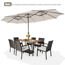 15 Feet Twin Patio Umbrella with 48 Solar LED Lights