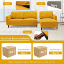 L-Shaped Fabric Sectional Sofa with Chaise Lounge and Solid Wood Legs