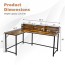 5.5 Inch L-shaped Computer Desk with Bookshelf