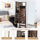 Standing Jewelry Cabinet with Full Length Mirror