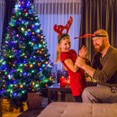 7.5 Feet Pre-Lit Artificial Spruce Christmas Tree with 550 Multicolor Lights for Festival