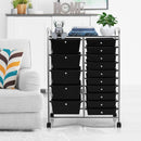 15-Drawer Utility Rolling Cart with Drawers Multi-Use Storage-Icecream Multicolor