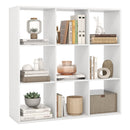 9 Cube Bookshelf with Back Guardrail for Living Room Bedroom-White