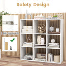 9 Cube Bookshelf with Back Guardrail for Living Room Bedroom-White