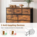 9-Drawer Fabric Dresser with Wooden Top for Bedroom