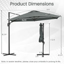 9 FT Cantilever Patio Umbrella with Vented Top and Sun-Protective Canopy