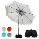 9 FT Outdoor Patio Umbrella with Solar LED Lights and Weighted Base
