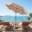 9 FT Outdoor Tassel Umbrella with Push Button Tilt