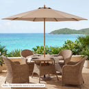 9 FT Patio Umbrella Outdoor Table Market Umbrella with 8 Sturdy Bamboo Ribs