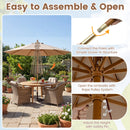 9 FT Patio Umbrella Outdoor Table Market Umbrella with 8 Sturdy Bamboo Ribs