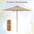 9 FT Patio Umbrella Outdoor Table Market Umbrella with 8 Sturdy Bamboo Ribs