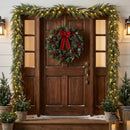 9 FT Pre-lit Artificial Cypress Christmas Garland with 50 Warm White LED Lights and 130 Branch Tips