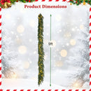9 FT Pre-lit Artificial Cypress Christmas Garland with 50 Warm White LED Lights and 130 Branch Tips
