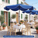 9 FT Scalloped Solar Patio Umbrella Market Table Umbrella with 24 LED Lights