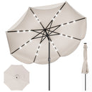 9 FT Scalloped Solar Patio Umbrella Market Table Umbrella with 24 LED Lights